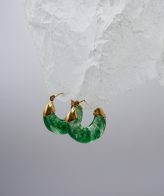 Green Marble Hoops