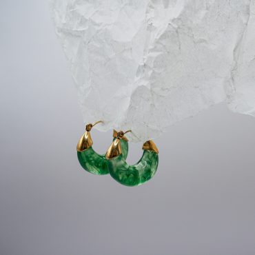 Green Marble Hoops